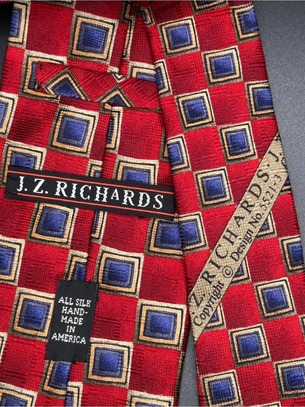 JZ Richard’s 100% Silk Tie - Navy & Red